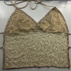 Y2K beaded halter top